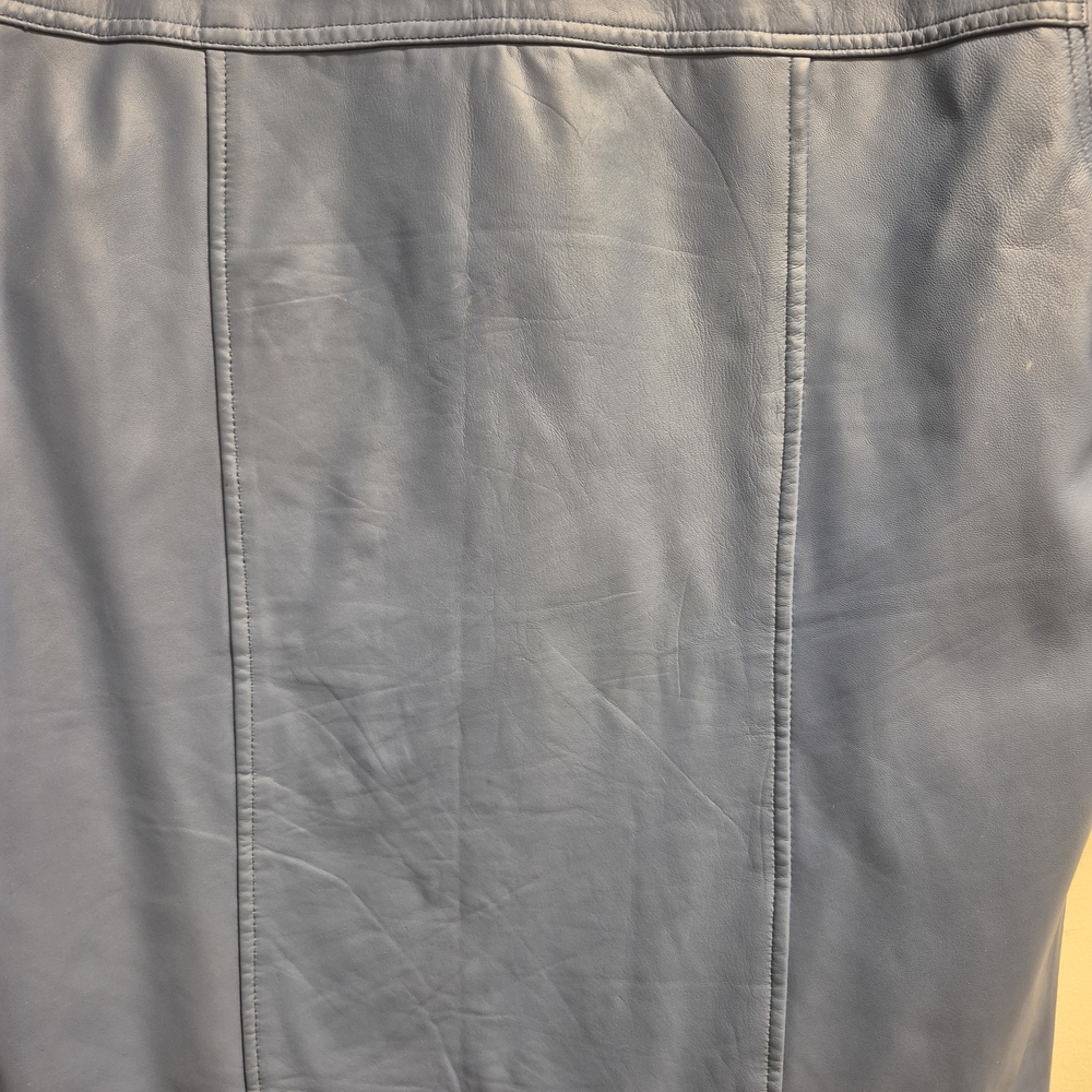 Leather  Blue Short Sleeve Shirt Jacket " DICOUNTED " - Picture 15 of 16